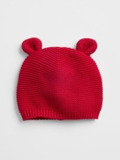 Gap Infant Red Soft Knit Bear Hat Size 0-3 Months-New