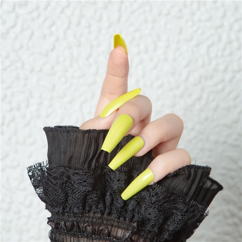 Pintado a mano sobre uñas postizas largo ataúd bailarina conjunto completo uñas falsas - Imagen 25 de 40