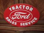 Vintage Large Ford Tractor Sign Gas Service Station Pump Motor Porcelain Sign