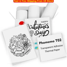 Transparent Adhesive Thermal Paper Sticker Paper Printer Label for Phomemo T02