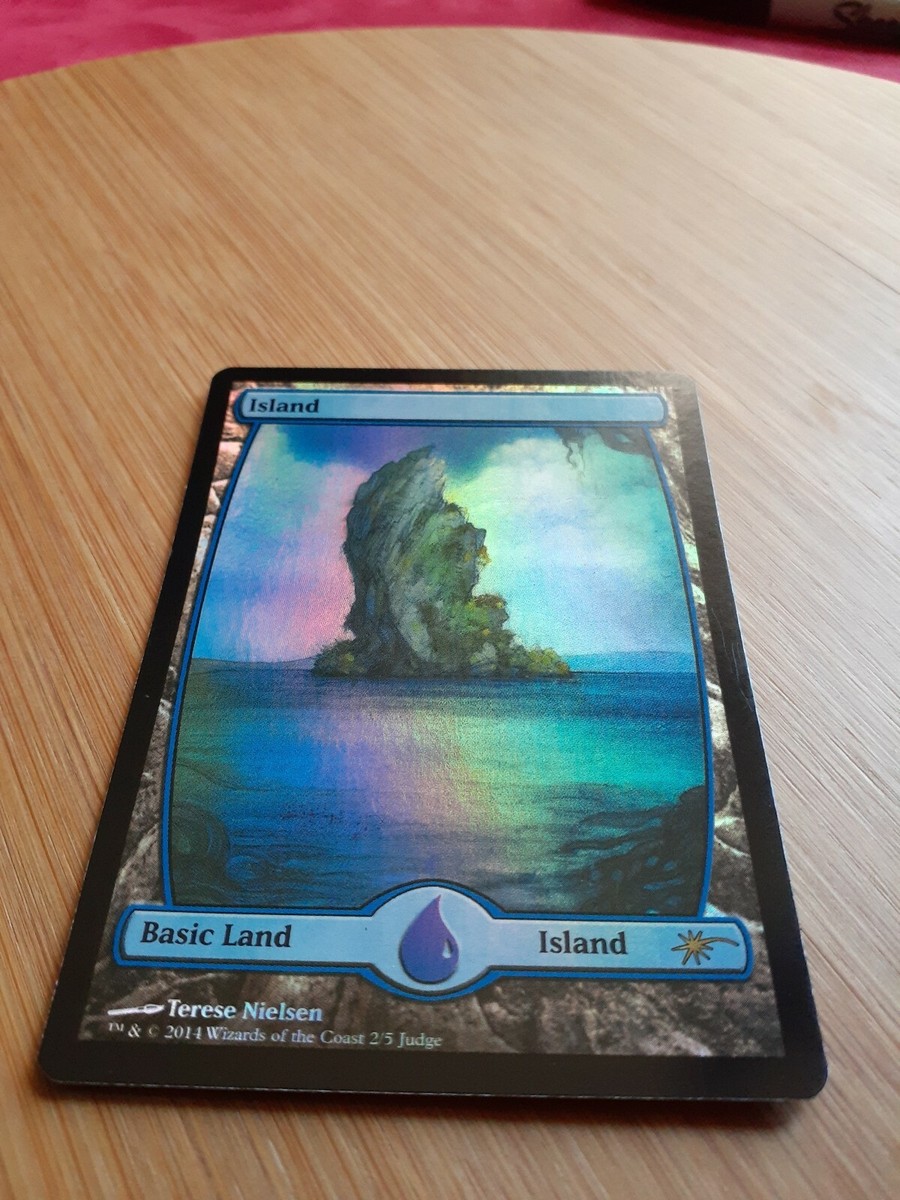 MTG Bling - Full Art Foil Basic Land - Island Judge Promo