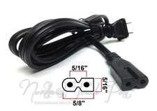 Roberts Power Cord For Vtg Reel To Reel Tape Recorder 2-round Prong 5/16" Spaced