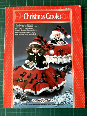 Christmas Caroler Häkelanleitung 13'' Spieluhr Puppe-Faser Handwerk FCM224 Weihnachten