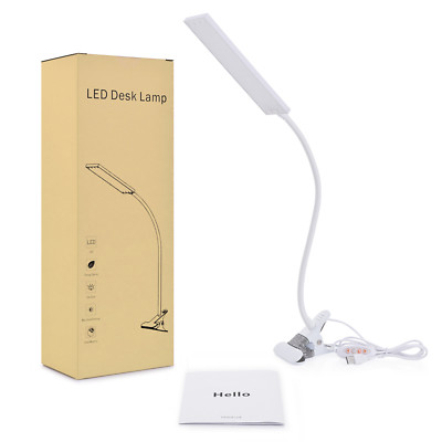 5W USB Flexible Clip-On Desk Bedside Reading Study Book Lamp LED Light Dimmable 