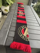 Ruffneck ATLANTA UNITED Scarf MLS Soccer Red Black Stripes 2017 Inaugural Year