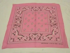 100% Cotton Paisley Light Pink Bandanna Face Mask,Head Wrap,Scarf,Wristband-New!