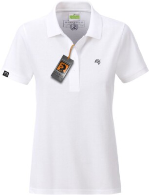 JAN 8009 Bio Baumwolle Basic Polo Shirt Damen Organic COMPANIEER Weiß Weiss  ...