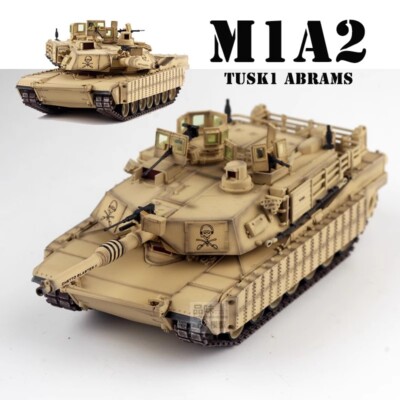 Panzerkampf 1/72 US M1A2 TUSK1 M1 Kampfpanzer Sand Color Skull Modell Spielzeug