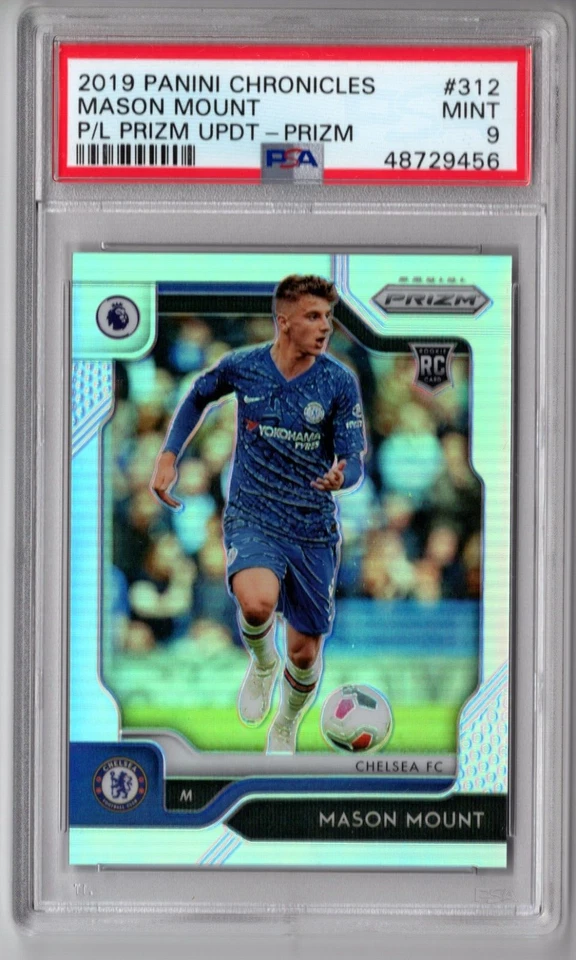 Mason Mount 2019-20 Chronicles EPL Prizm SILVER #312 Rookie RC PSA 9 Man United - Image 3 of 3