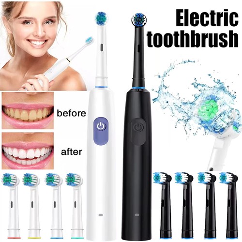 Electric Toothbrush Rechargeable With 4 Brushes Head 5 Modes Timer USB Charge