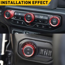 Aluminum Ac Switch Knob Trim Cover For Jeep Jl Wrangler Jt 2018 Accessories