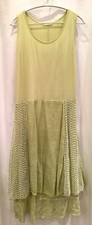 by MADE IN ITALY Lime Green Dress S/10 - Stretch Cotton W Lace Crochet MINT