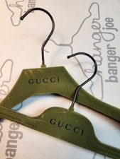 GUCCI 14-15 1/4" SHIRT  PANT SKIRT DRESS GREEN VELVET FELT HANGERS MIX SET 10