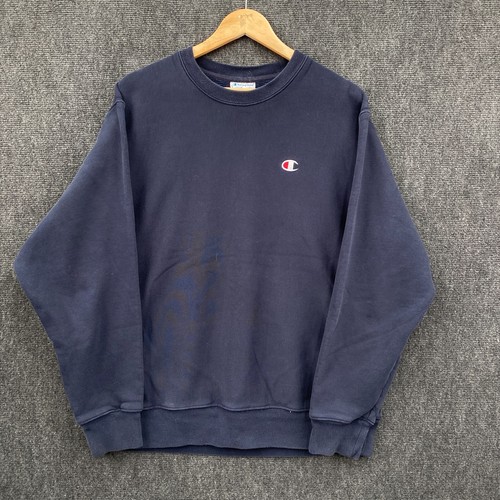 Champion Reverse Weave Mens Large Pullover Sweatshirt Navy Blue Embroidered Logo