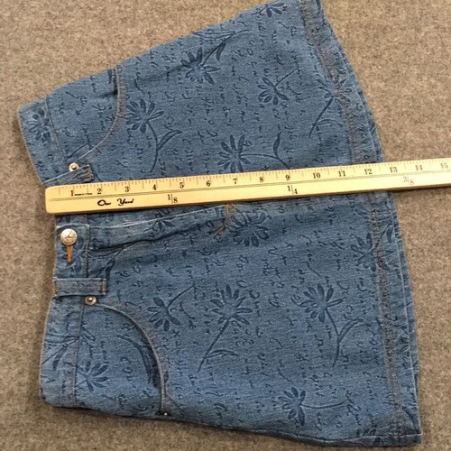 American Girl Girls Sz 8 Skirt Blue Denim Floral Pencil Mini 100% Cotton Y2K 90s - Picture 8 of 8