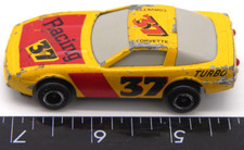 Vintage Majorette Sonic Flashers Car Diecast Yellow Red Racing 37 Turbo