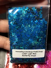 100G Solvent Resistant LASER LIGHT BLUE Butterfly Shape Glitter Epoxy US Seller