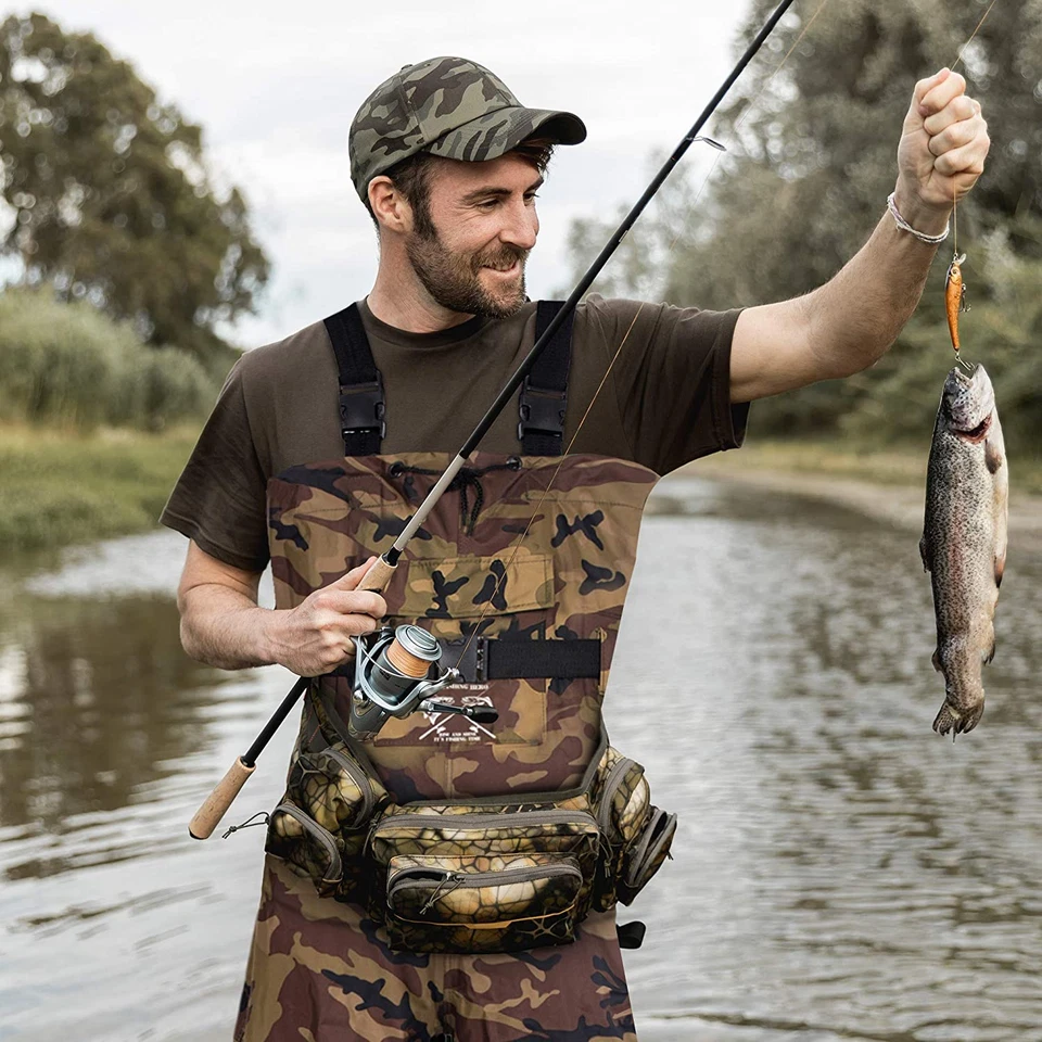 6-13 Size Bootfoot Chest Wader 2-Ply Nylon PVC Waterproof Fishing for Men Women - Image 3 of 4