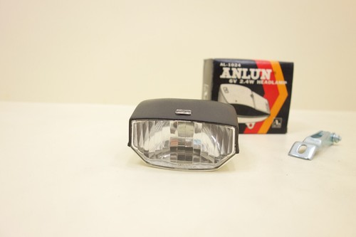 1980 s Fahrrad Cityrad Front Lampe Scheinwerfer ANLUN AL-1024 mit Halterung NOS - Picture 3 of 4