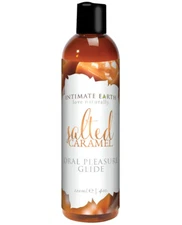 Intimate Earth Salted Caramel Flavored Water Based Pleasure Glide Lube - 4oz