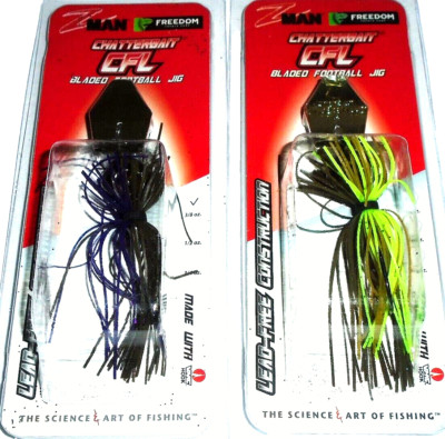Z-Man Chatterbait 3/8 CFL Bladed Football Jig (Lot of 2-CFL-6)