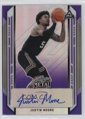 2021-22 Leaf Metal Purple Rainbow 22/30 Justin Moore #BA-JM1 Auto 1bi0