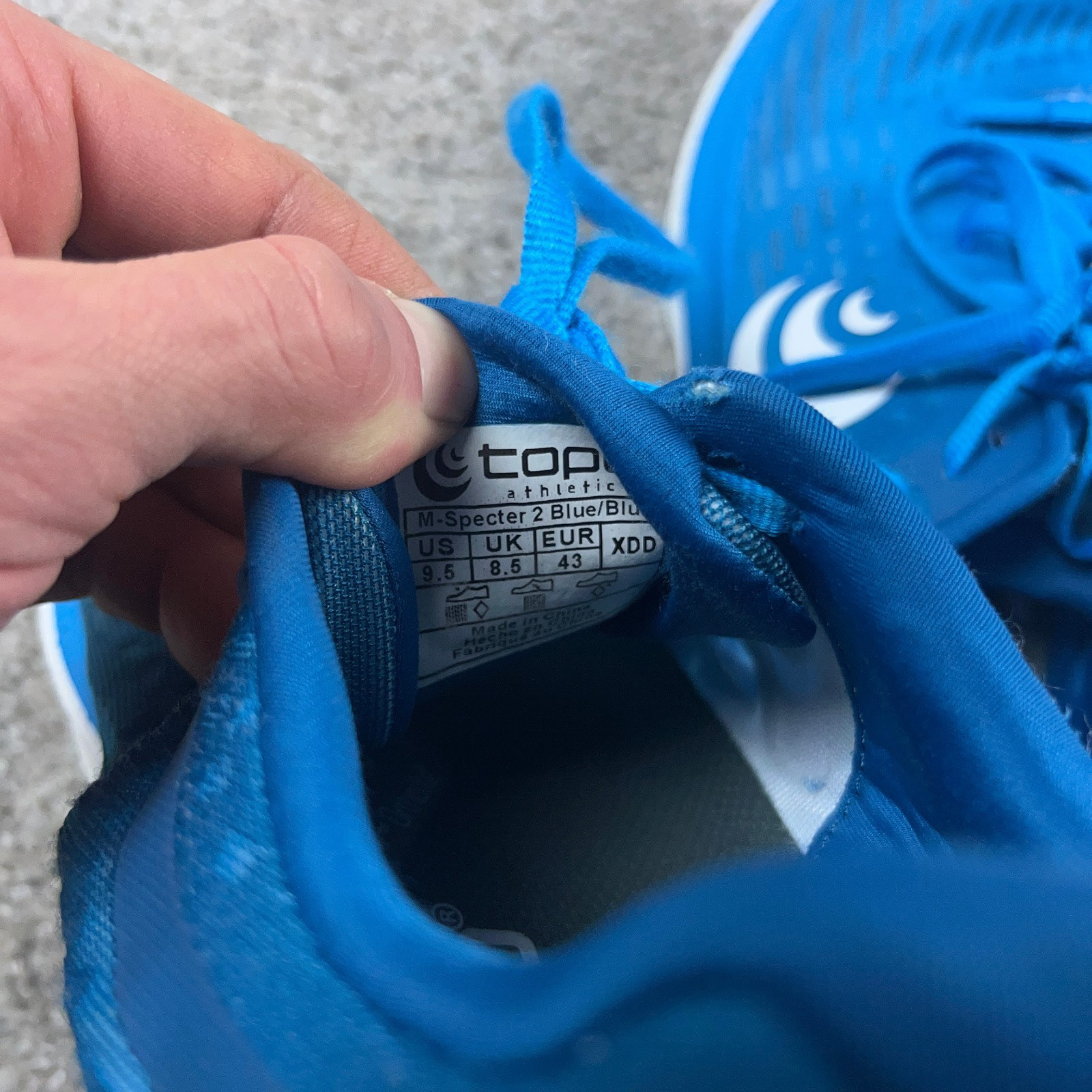 Topo Athletic Shoes Mens 9.5 Blue Specter 2 Road Running Outdoors Comfort Pbax