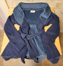 Ugg Women  s Duffield II Blue Robe With Soft Light Blue Trim w/ Pockets Size M