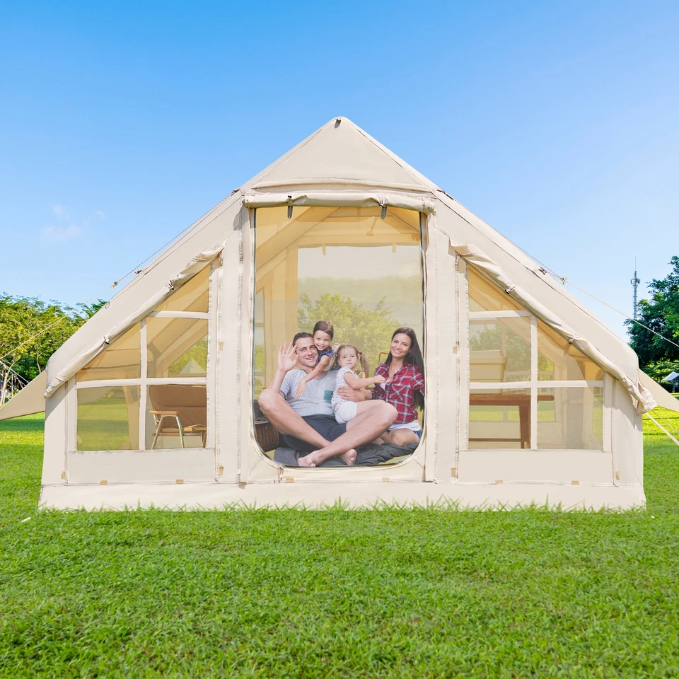 Carpas Inflables para Camping, Tienda Inflable con Bomba de Mano con Gato de Estufa Foto 3 de 4