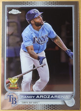 2022 Topps Chrome Randy Arozarena #161 RC Tampa Bay Rays Rookie Gold Cup Card. rookie card picture