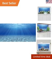 Vibrant 48x18 Ocean Floor Fish Tank Background with Easy Install Tape