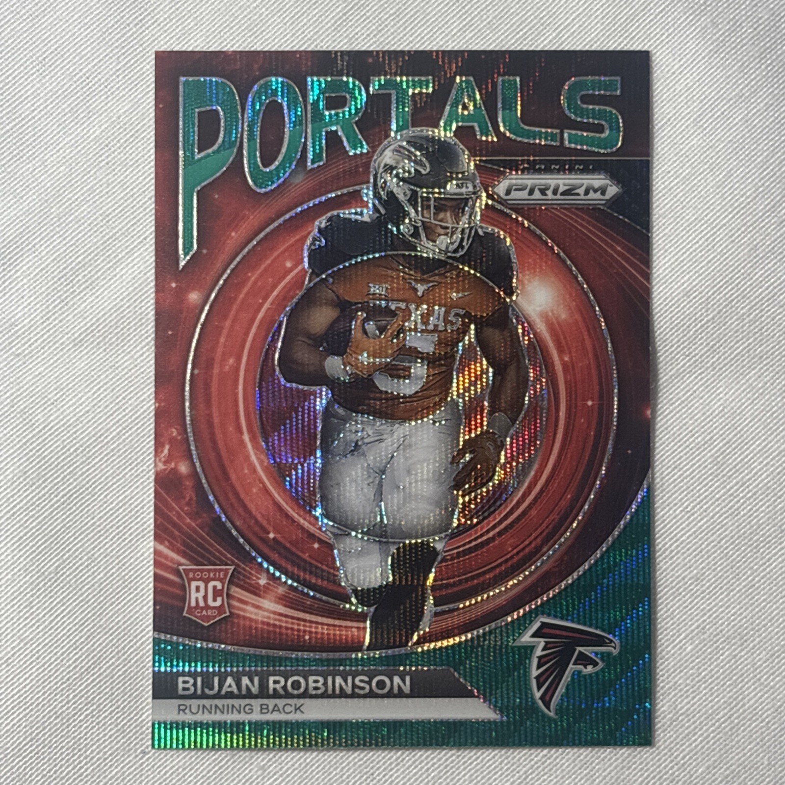 2023 Panini Prizm - Portals Bijan Robinson #PO-8 Green Wave Prizm (RC)