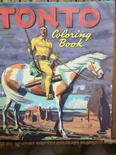 Vintage 1957 TONTO COLORING BOOK, Whitman, Lone Ranger 2953, Autherized ED