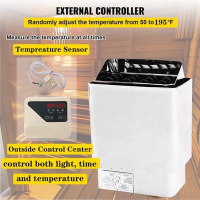 6/9KW Sauna Heater Stove Dry External Digital Controller 220V 5h Timer 460cu.FT