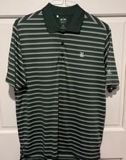 ADIDAS GOLF Green Polo Medium Climalite Three Stripes Polo With Club Logo