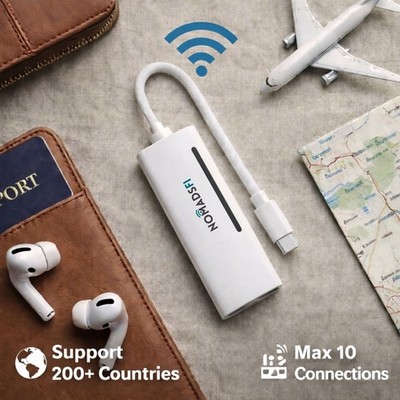 NomadsFi CordFi 4G LTE Global Travel WiFi Hotspot & 60W USB Charging Cable