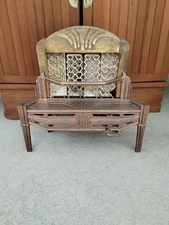 Antique Vintage  Fireplace Gas Grate Ceramic Insert Art Deco READ DESCRIPTION 