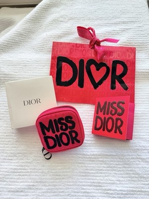Miss Dior Hot Pink Gift Set Bag Pouch Sticky Notepad 4 EDP Samples Authentic LE