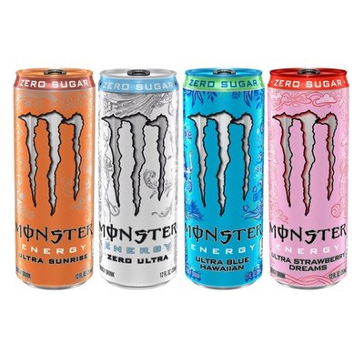 Monster Ultra Energy Drink 12oz Cans   Choose Flavor or Variety Pack