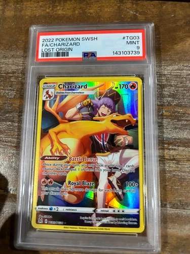 Pokemon 2022 SWSH Lost Origin Full Art CHARIZARD #TG03 PSA 9 Mint RARE