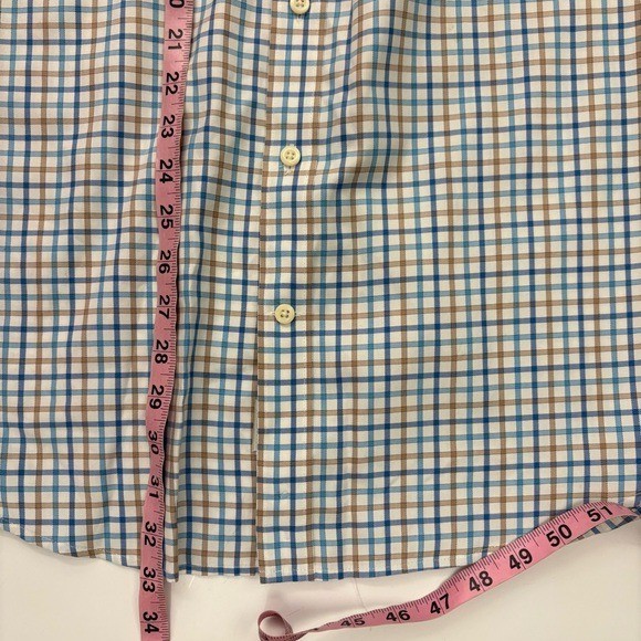 Peter Millar || Checked Button Down Shirt Blue Ta… - image 7