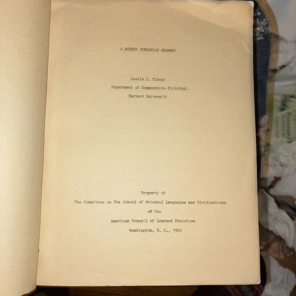 Hungarian Grammar 1942 Tihany Harvard Vintage 32 Lessons Vocabulary Language - Image 3 of 4