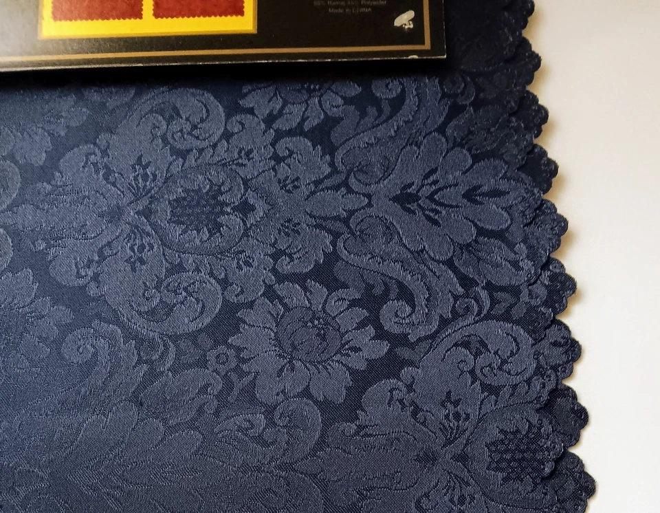 4 Fancy Damask 12"×18" Navy Blue Placemats Azar Industries Inc USA - Image 4 of 4
