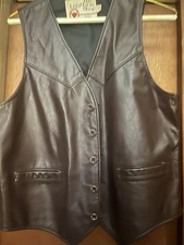 Vintage 80's The Leather Shop  Mens Suede Vest Western Cowboy Size 40 Reg