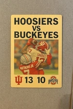 Hoosiers vs Buckeyes Score, Metal Sign For Indiana Fans Big 10 Championship 2025