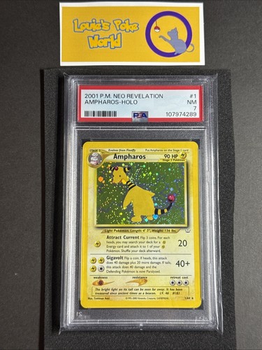 Ampharos 1/64 2001 Neo Revelation Holo Pokemon PSA 7 NM