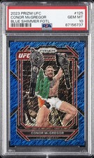 2023 PANINI PRIZM UFC BLUE SHIMMER FOTL #125 CONOR MCGREGOR 8/10 PSA 10