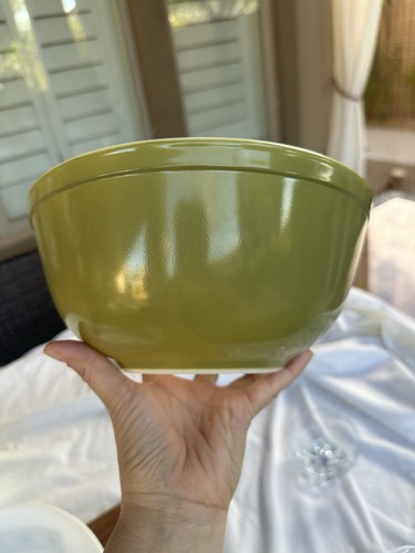 Pyrex Vintage Verde Floral Square Mixing Bowls complete set 401-404 - Picture 13 of 21