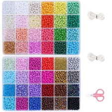 6720pcs 48 Colors 4mm Glass Seed Beads Kit with Tools and Accessories for DIY...