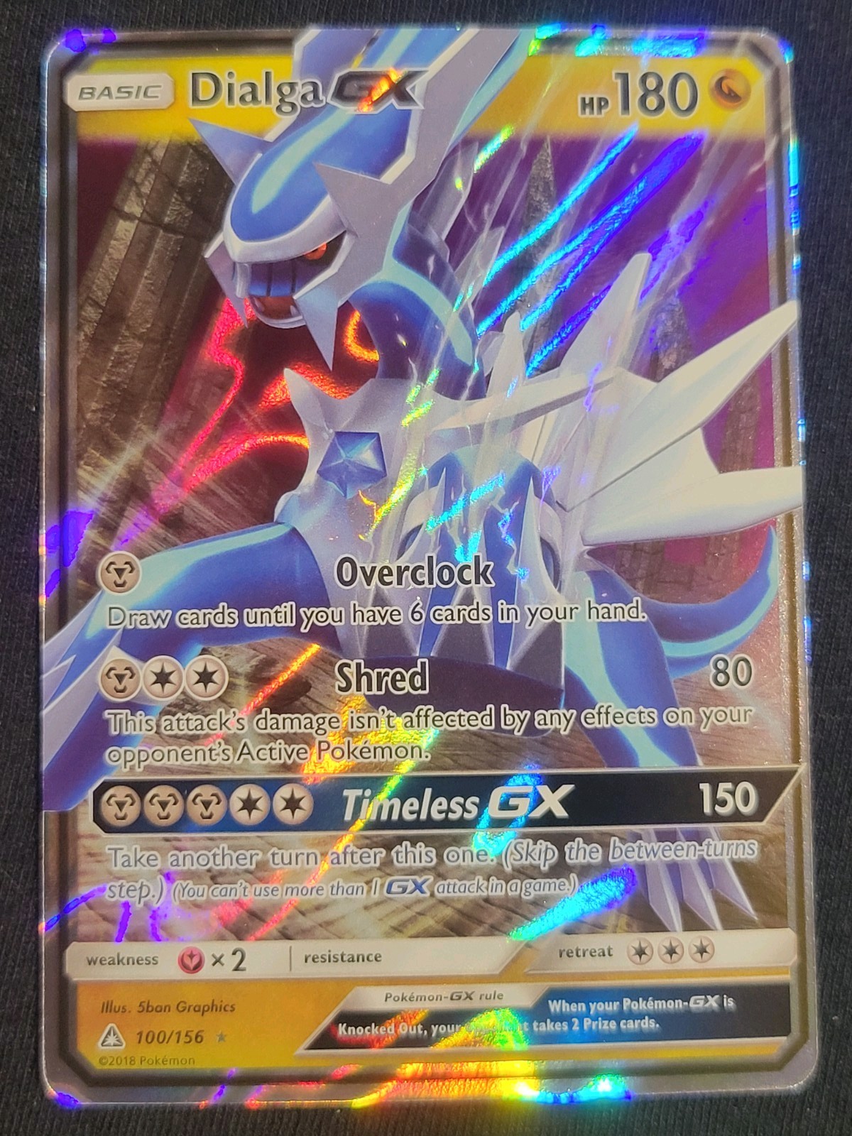 Pokemon Sm-Ultra Prism Dialga GX Ultra Rare Full Art Holo 100/156